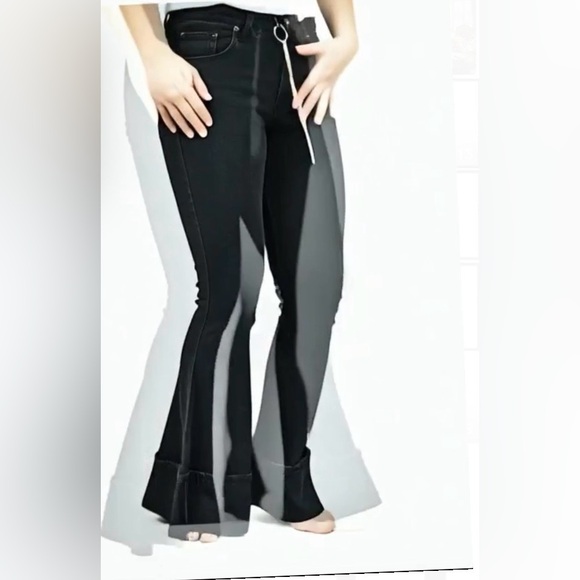 ❣️ NWT Italia TAKUTEA Taringa jeans Black with cuffs / trendy - Picture 15 of 17